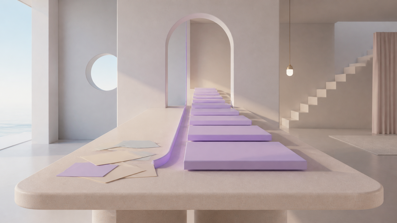 A warm workspace where scattered paper notes become six ordered panels