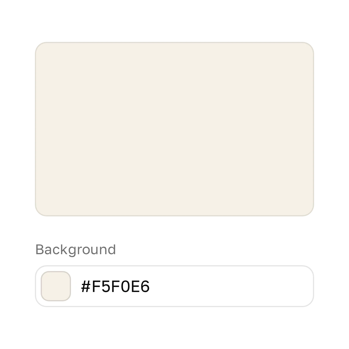 Background color field: a light warm swatch with the code #F5F0E6